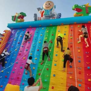 Parete da arrampicata gonfiabile multi-lane commerciale per bambini per eventi