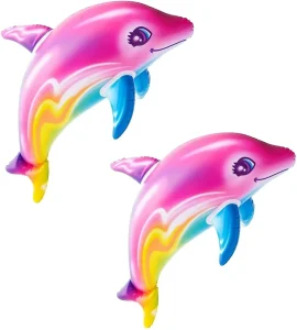 Rainbow PVC Inflatable Animal Water for Children’s Porpoise Toy Inflatable Toy Accessories Inflatable Animal Toy