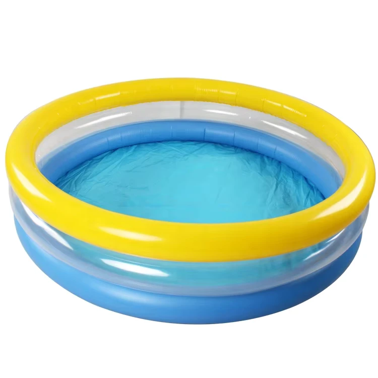 Piscina gonfiabile per bambini Rainbow Sunset Glow con 3 anelli, grande piscina da gioco in PVC per neonati