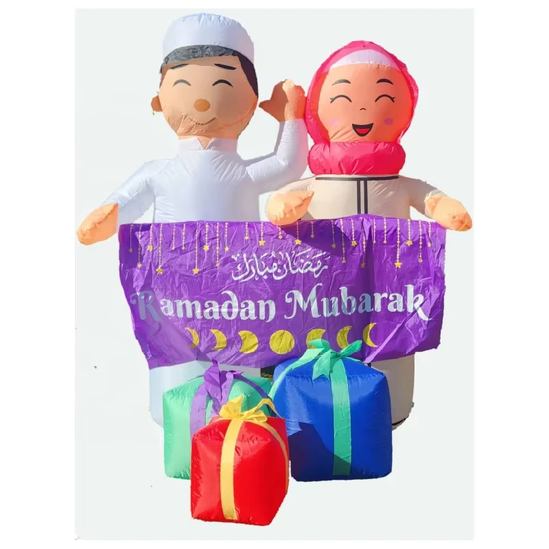 Dekorasi Inflatable Bulan dan Awan Islam Muslim Eid Ramadan untuk Festival Pesta Liburan
