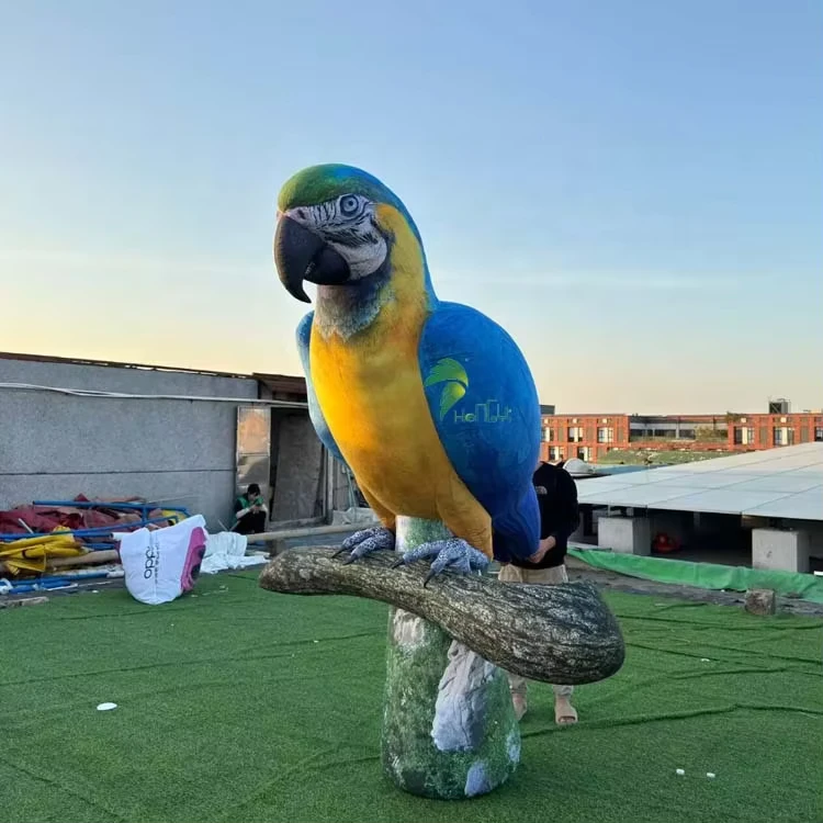 Realistic Inflatable Parrot with Built-in Blower Oxford Fabric Inflatable Bird for Animal Theme Events