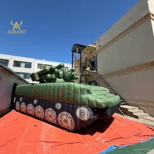 Realistischer Aufblasbarer Panzerattrappe Taktisches Trainingsziel Requisit Langlebiges Oxford-Gewebe Großes Camouflage-Attrappe für Übungen
