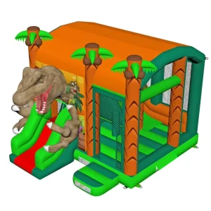 Realistic T Rex Inflatable Bouncy Castle Commercial Dinosaur Playground with Slide for Party Rentals