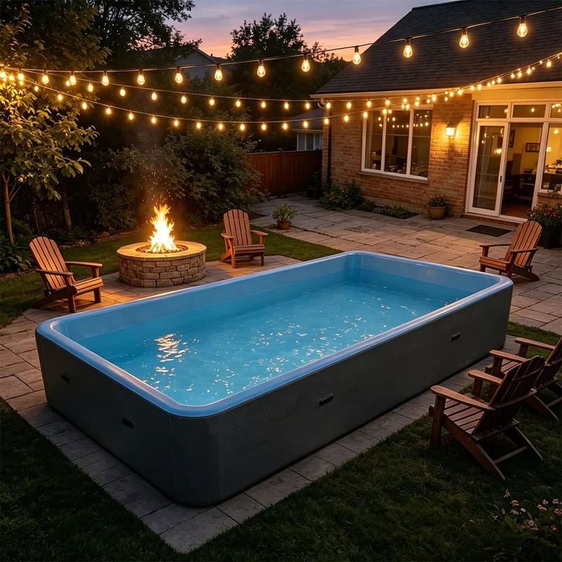 Piscina Gonflável Rectangular Personalizada com Costura Drop Stitch para Exterior e Quintal