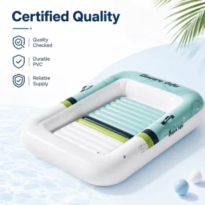 Flottante Gonfiabile per Piscina Rettangolare Lounge PVC con Sponde Alte Personalizzato