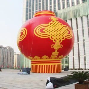 Red 20M Giant Inflatable Lantern Model for Spring Festival Advertising Inflatable Ball for Mall Decorative Event