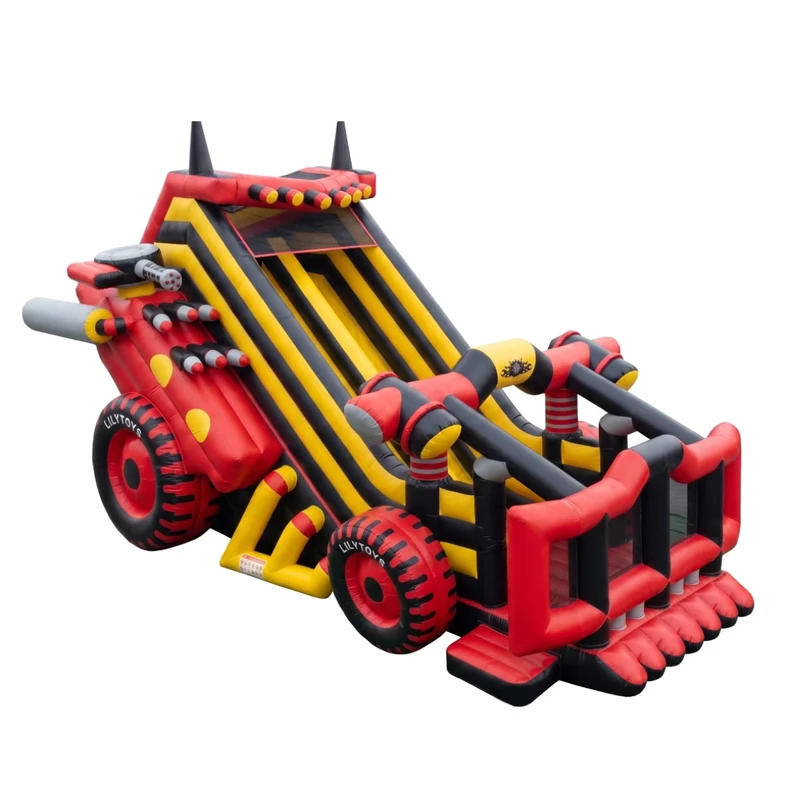 Rood & Zwart Racing-vormige PVC Opblaasbare Avonturenpark Amusement Droge Glijbaan