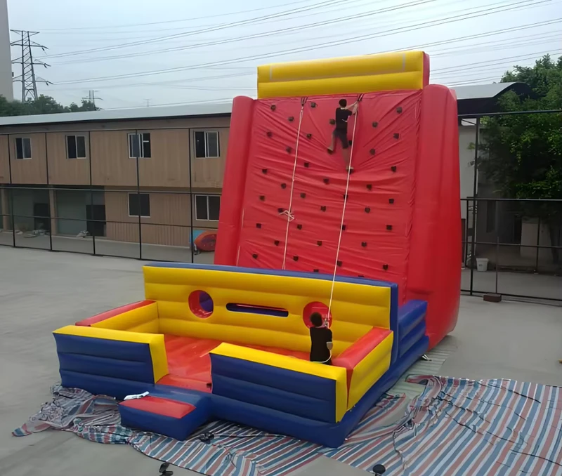 Red & Blue Inflatable Climbing Wall Commercial Grade Kids’ Amusement for Events