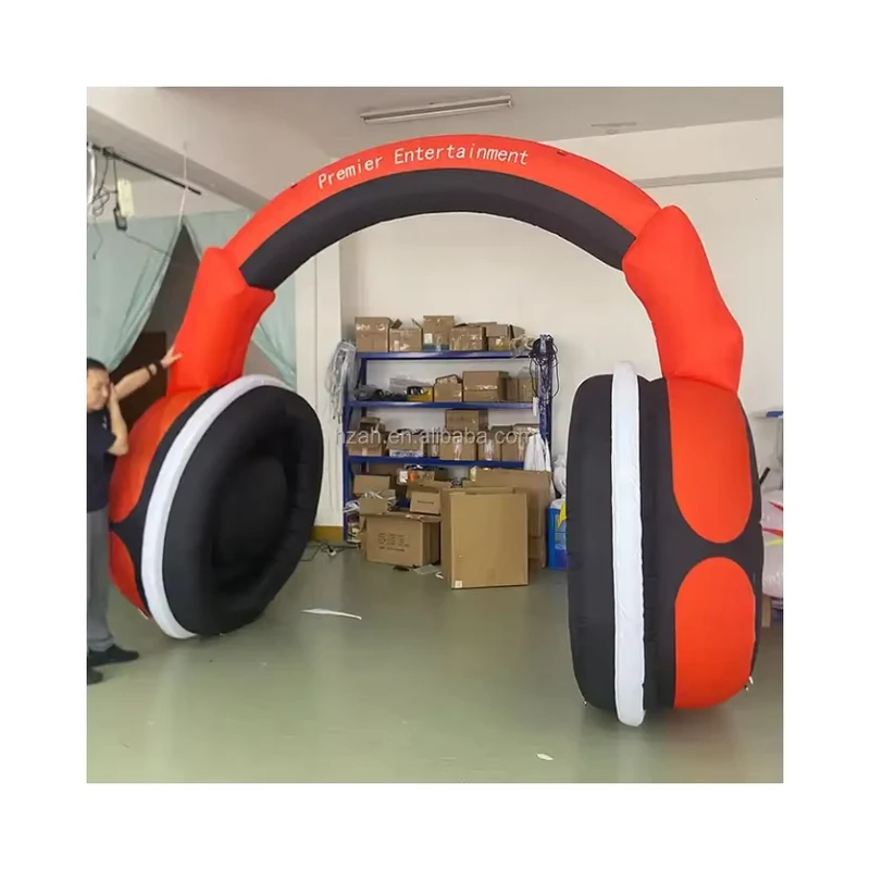Pallone Gonfiabile a Forma di Cuffia Rossa per Pubblicità, Grande Cuffia Gonfiabile per Festival Musicali
