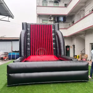 Parete gonfiabile rossa con velcro, parete a ragno con velcro, gara di salto per bambini e adulti