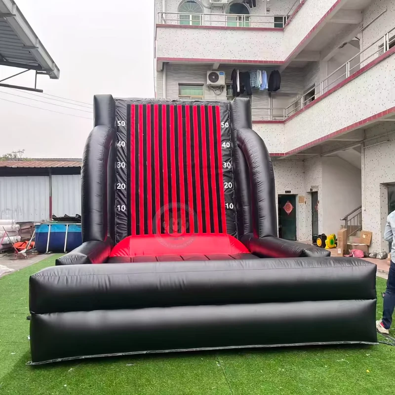 Parede Inflável Vermelha com Velcro Parede de Aranha com Velcro Corrida de Salto para Crianças e Adultos