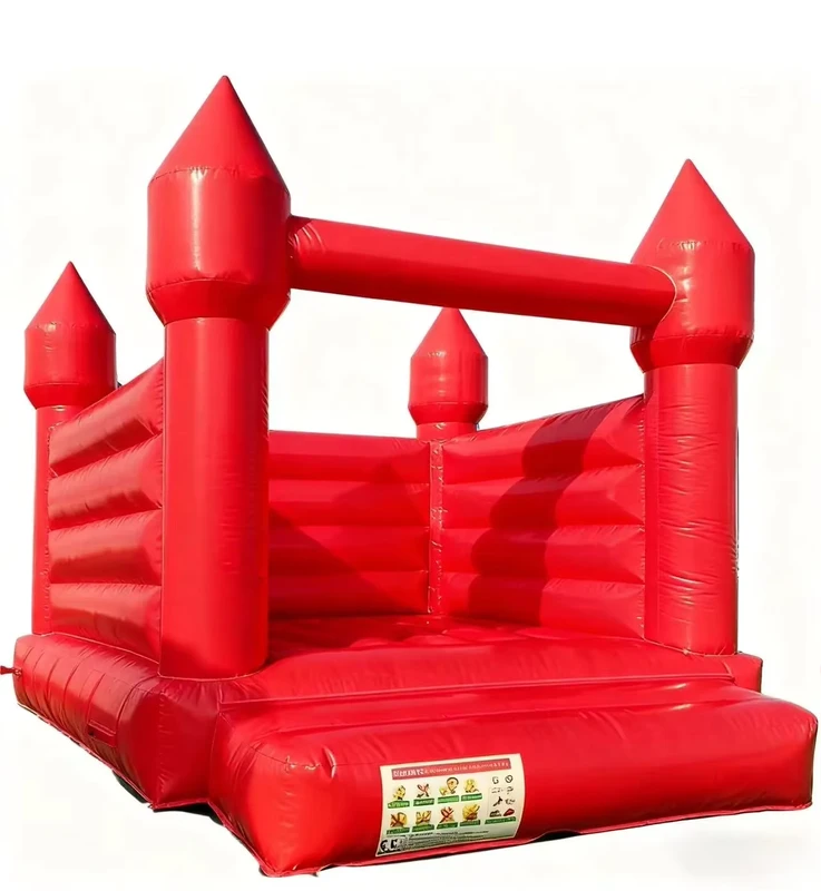 Casa de Saltar Inflável Vermelha para Uso Doméstico, Brincadeira no Quintal, Lazer de Fim de Semana 290x270x225cm 3 Pessoas 135KGS Montagem Fácil Interior