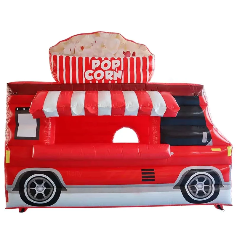 Rotes Popcorn Aufblasbares Karnevalszelt Kiosk Verkaufsstand Aufblasbare Snackbude