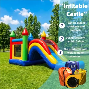 Rental Durable Inflatable Castle With Water Slide Combo by Factory Kids Play Toy Indoor Outdoor