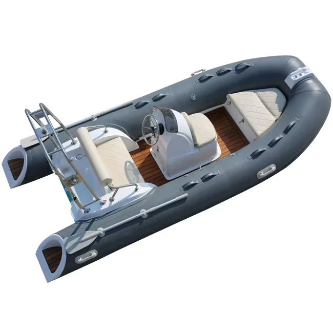 Thuyền RIB RIB390C, vỏ đôi bằng sợi thủy tinh, phổ biến 12.8ft, 4 chỗ câu cá, thuyền buồm PVC hoặc Hypalon, vỏ sâu V đôi