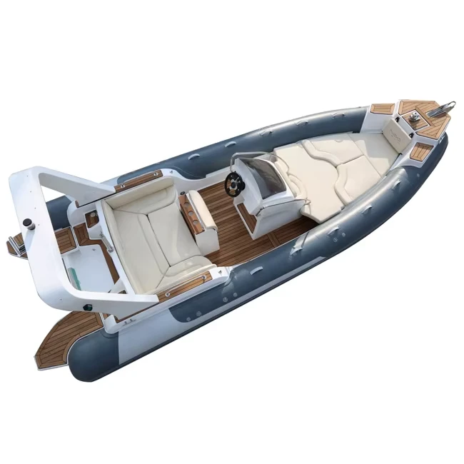 เรือยาง Rib700 สีเทาอ่อน ขนาด 7.0 เมตร สำหรับตกปลา