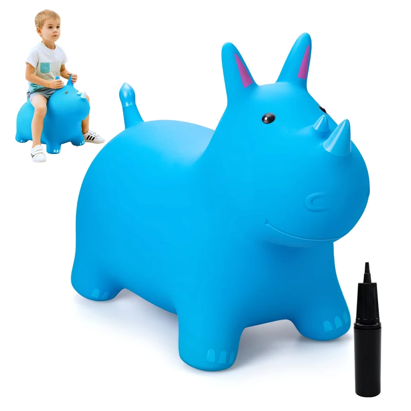 Ride on Bouncy Animal Toy Rhino Bouncy Animal Jumping Horse Play Toys