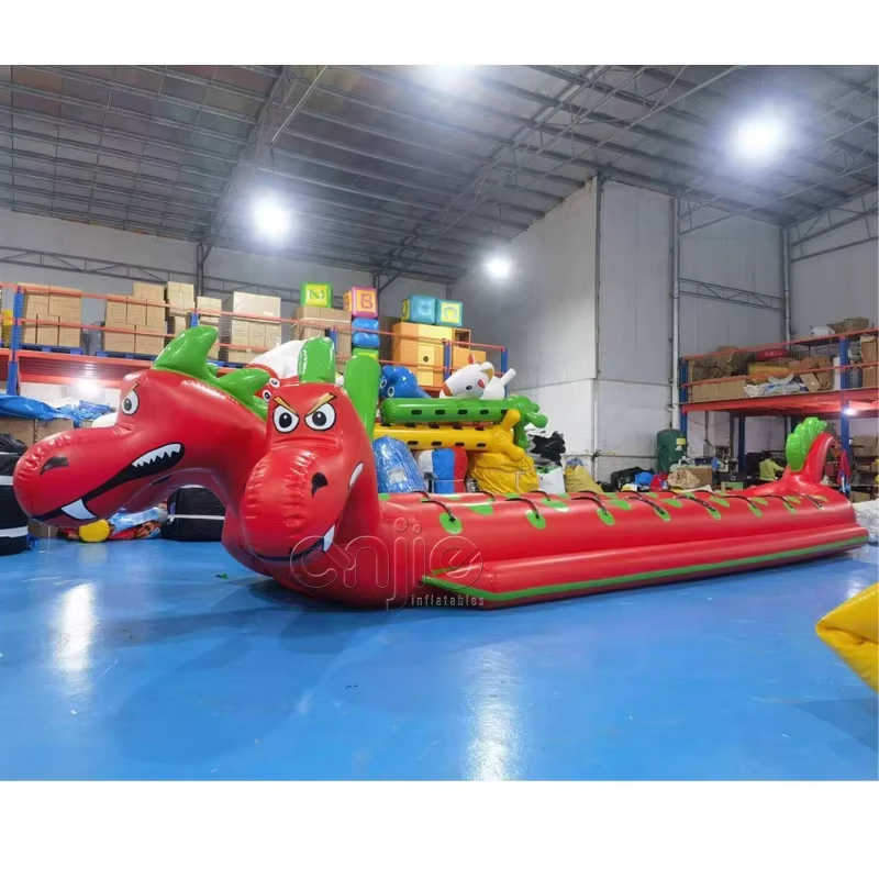 Fahrbare Kinder-Spielzeuge Tragbarer Mini-Wasserpark Teambuilding Aufblasbare Spiele Banana Boat Doppelröhre