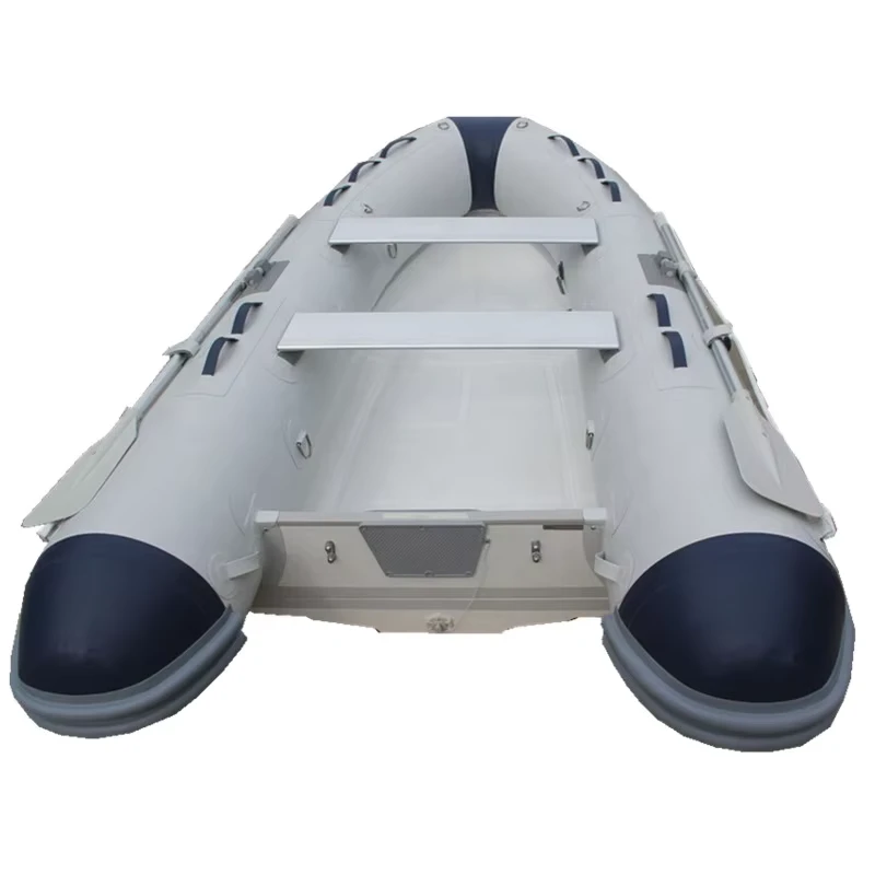 Barco RIB Inflable de Fibra de Vidrio Rígido con Transom Plegable