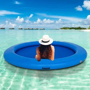 Rigid PVC Inflatable Water Hammock Round Water Lounge Hammock Water Platform for Summeruse