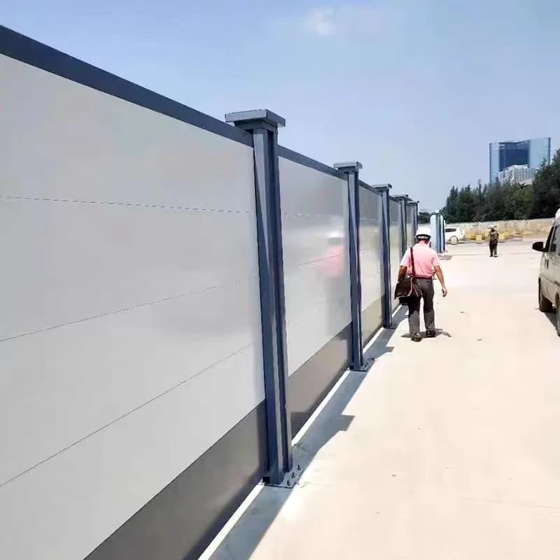 Barreira de Ruído de Estrada Temporária para Local de Construção, Painel Sandwich de Espuma, Cerca de Aço