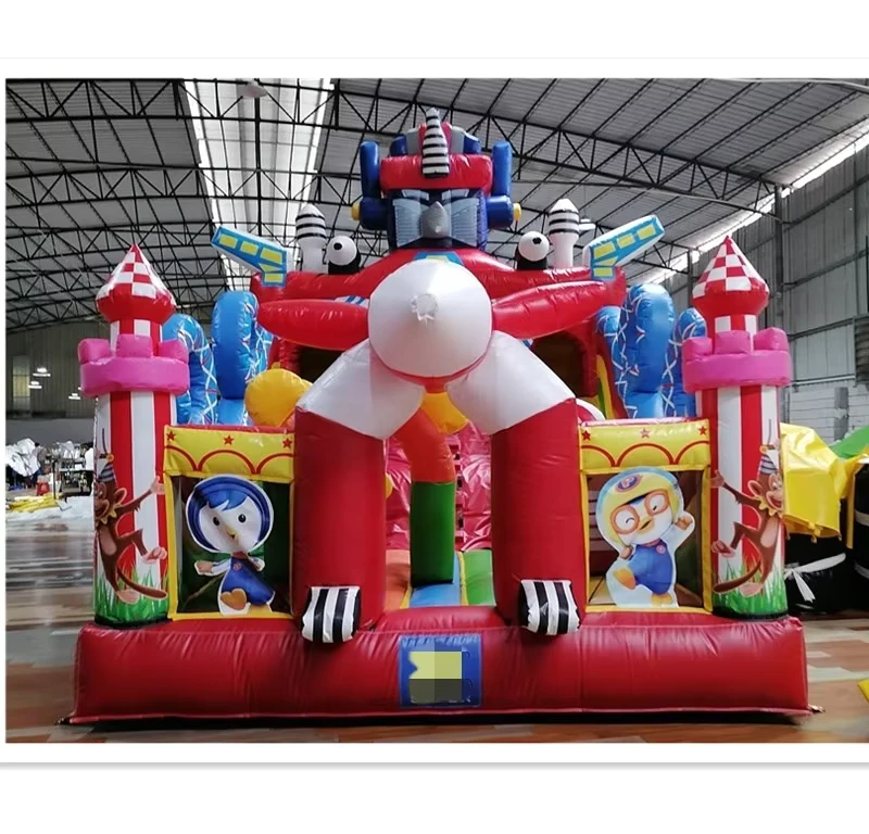 Cầu trượt khô bơm hơi Robot vui nhộn cho trẻ em, trò chơi không khí, cầu trượt bơm hơi để bán lại