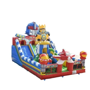 Robot Warrior Inflatable Bouncer Castle Game Kids House Party Jump Bouncing Slide Combo Outdoor 600kg Capacity PVC