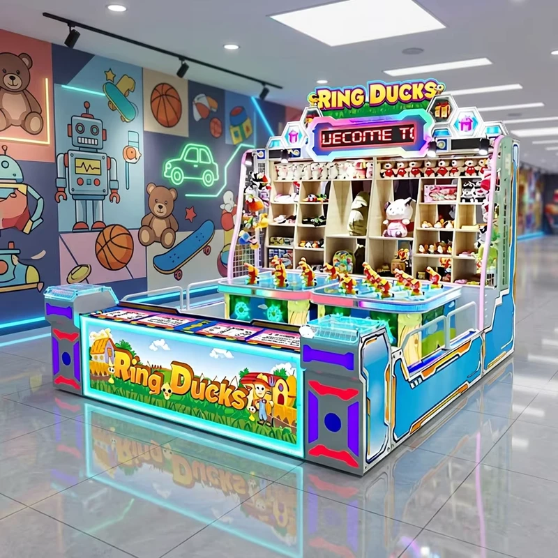 RongXiang Factory Direct Sales Carnival Booth Machine Coin Operated Arcade Ring Ducks Customizable Universal Plug Wood