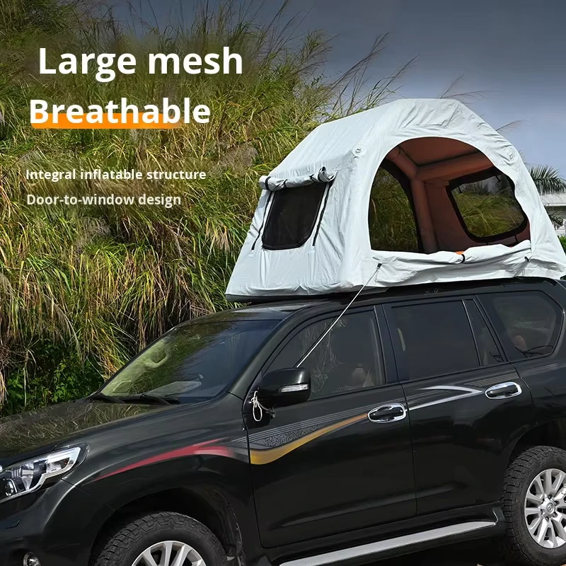 Roof Tent with Integrated Inflatable Strap Waterproof and Quick Installation for All Seasons Outdoor Camping