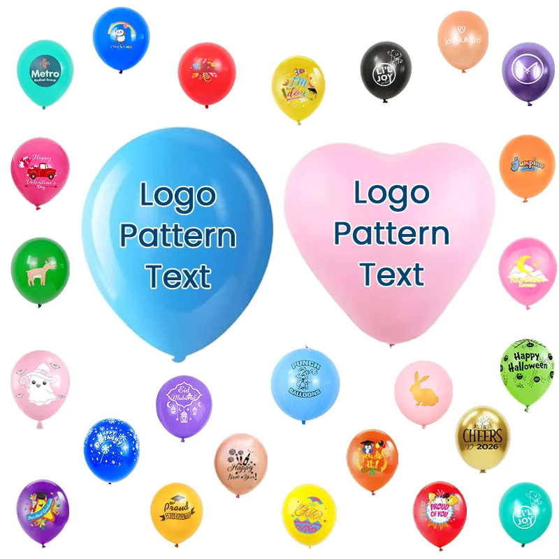 Ronde Blauwe Effen Kleur Lucht Konijn Kinderen Feest Bedrukking Logo Aangepaste Reclame Gepersonaliseerde Ballonnen