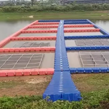 Cage de pêche ronde, plateforme flottante, yacht, île, piscine, ponton, quais flottants gonflables