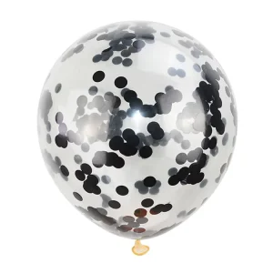 Bóng bay hình tròn màu đen có sequin, bóng bay trong suốt 12 inch