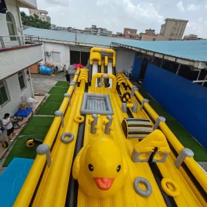 Rubber Duck Inflatable Jumping Bouncy Castle With Slide Outdoor Playground Party Rental