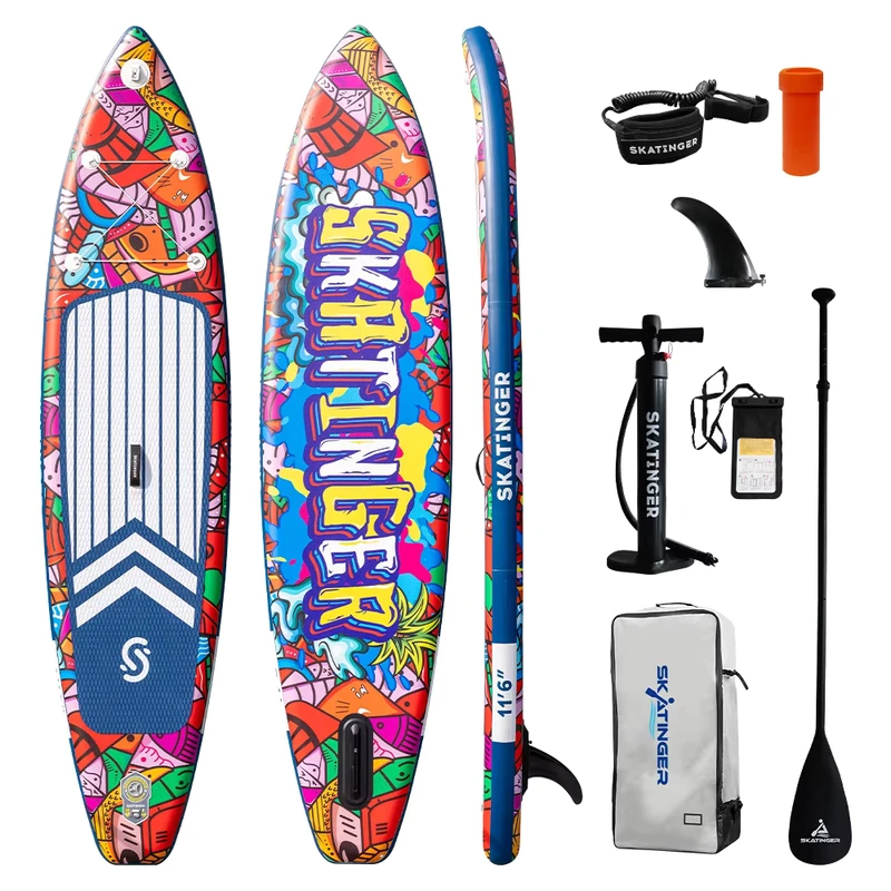 Tabla de SUP inflable SKATINGER Drop Stitch Touring, tabla de paddle surf, tabla de surf, tabla de SUP para juegos acuáticos
