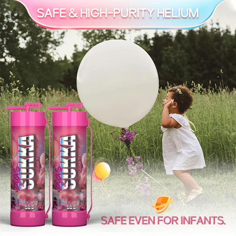 Bombola di Elio SOKKA Usa e Getta, Bombola Portatile per Riempire oltre 100 Palloncini per Feste, Matrimoni, Compleanni, Decorazioni