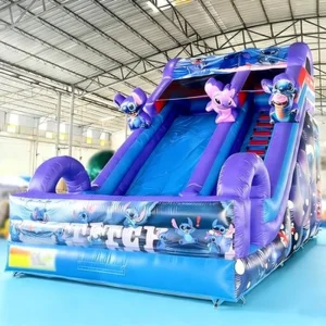 STITCH Jumping Castle Digital Printing Inflatable Combo Triple STITCH Inflatable Slide Bouncer