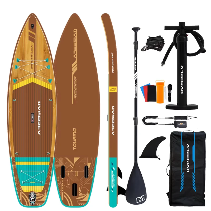 SUP Boards Customized 305cm/320cm/335cm Wood Texture PVC Stand Paddle Boards Custom Made SUP