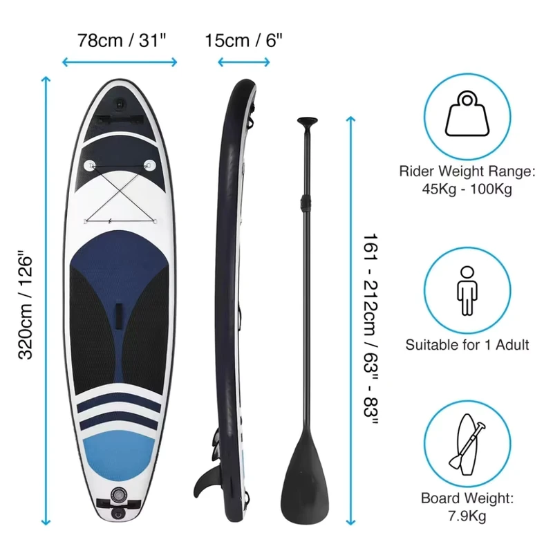 SUP Factory Prancha de Paddle Inflável Stand Up Paddle Padel Surfboard