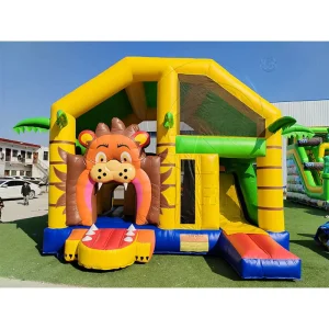 Safari Lion Bouncing Castle Inflatable Outdoor Commercial Inflatable Bouncer With Jumping Castle For Kids Party Fun