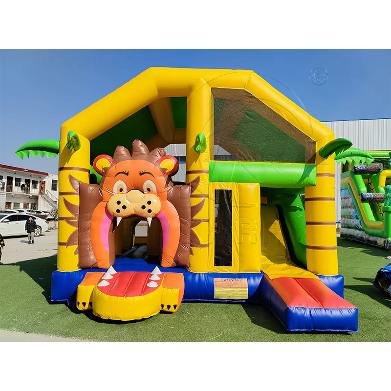 Safari Löwe Hüpfburg Aufblasbarer Außenbereich Kommerzieller Hüpfkasten für Kinderparty-Spaß