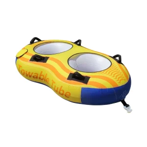 Safety Inflatable Durable Welded PVC Bladder Boat Tubes 2 Persons Towable Tubes with Handles