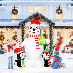 Santa Light up Airblown Inflatable Christmas Decoration with LED Lights 6 FT Polyester