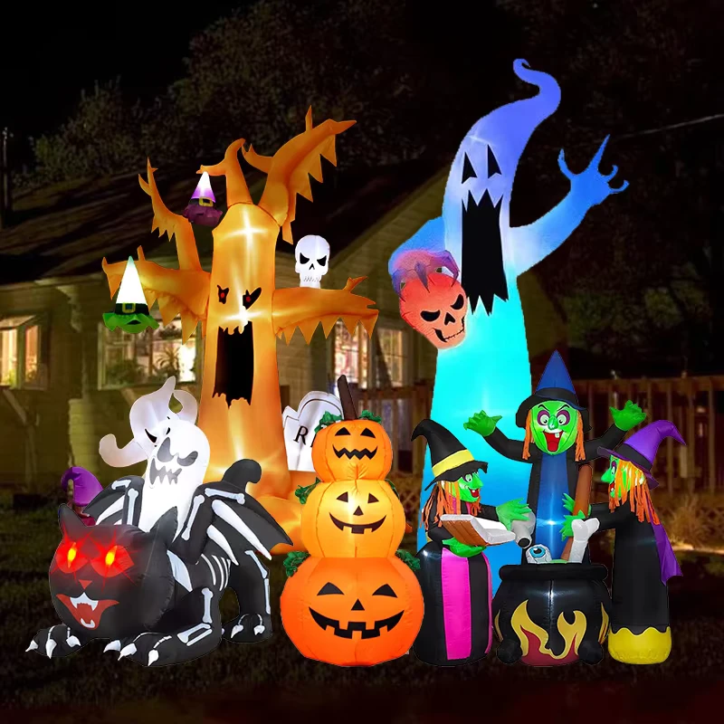 Engelachtige Opblaasbare Buiten Tuindecoratie met LED Licht voor Halloween Nachtfeest