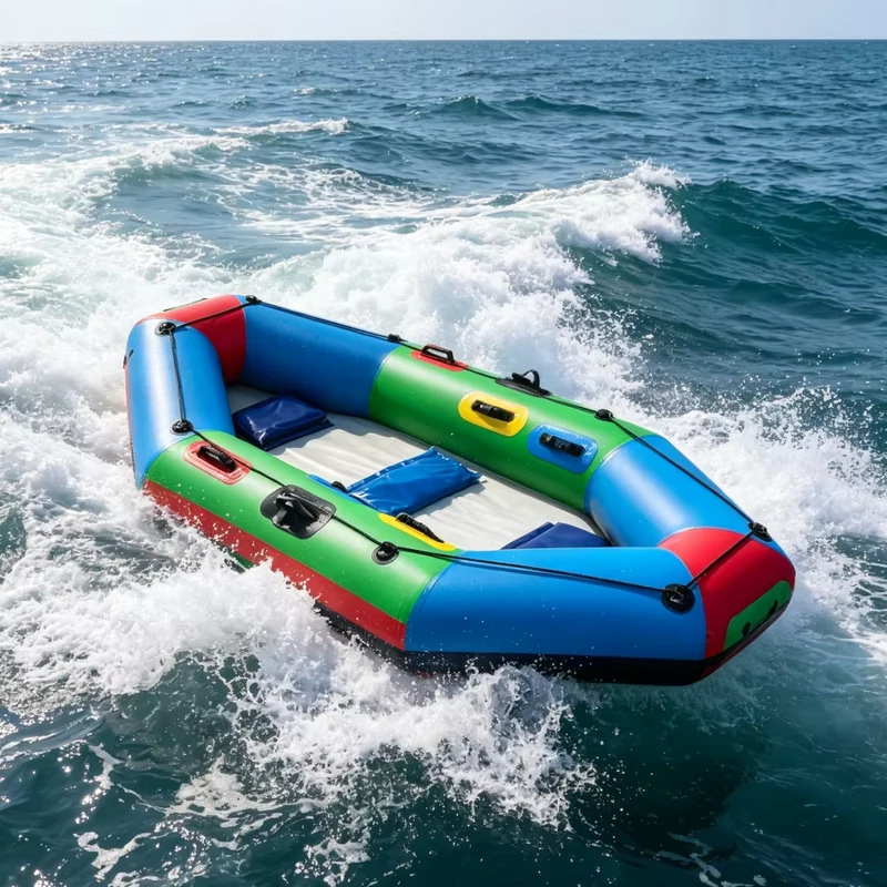 Scenic Spot Dedicated Self supporting PVC Inflatable Raft Easy to store Daily Rafting Park Operations 3 person Capacity
