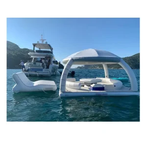 Schwimminsel PVC Schwimm-Cabana Aufblasbares Boot Zelt Sofa Dock Plattform Wasser Lounge Floß Aufblasbare Schwimminsel