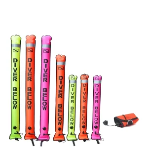 Scuba Diving Reflective Surface Marker Buoy Inflatable Tube Sausage Sea Safety Sign Quick Float Swim Dive Gear Accessories