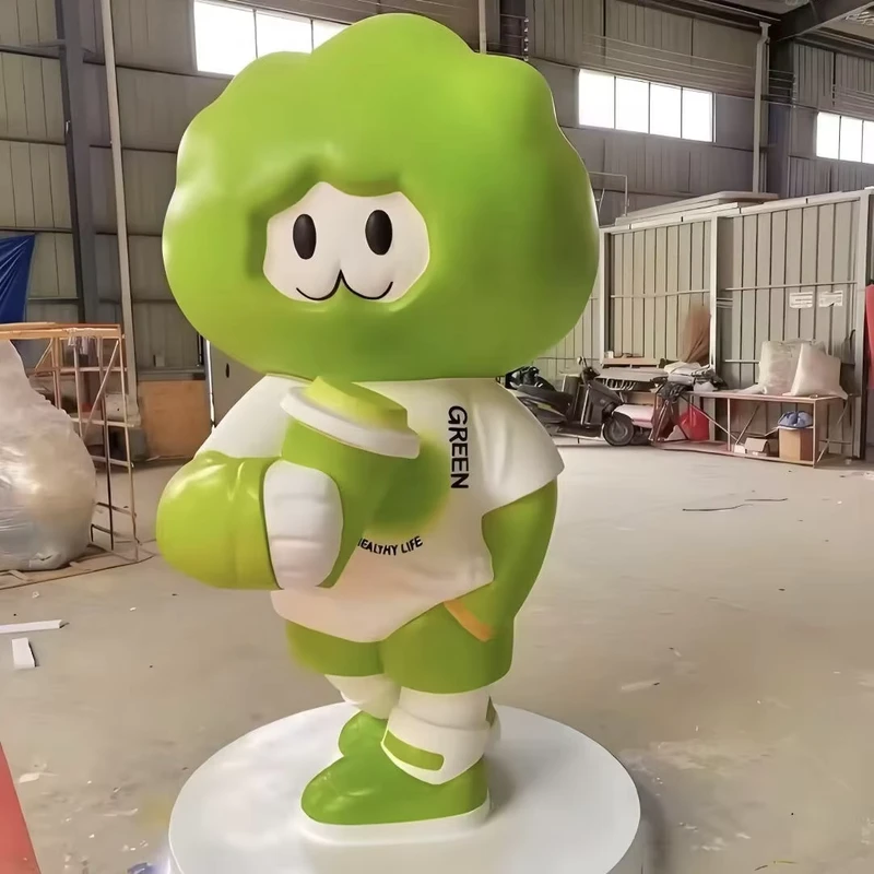 Fábrica de esculturas, estatua de fibra de vidrio, escultura grande para exteriores, decoración personalizada de personajes de dibujos animados a tamaño real