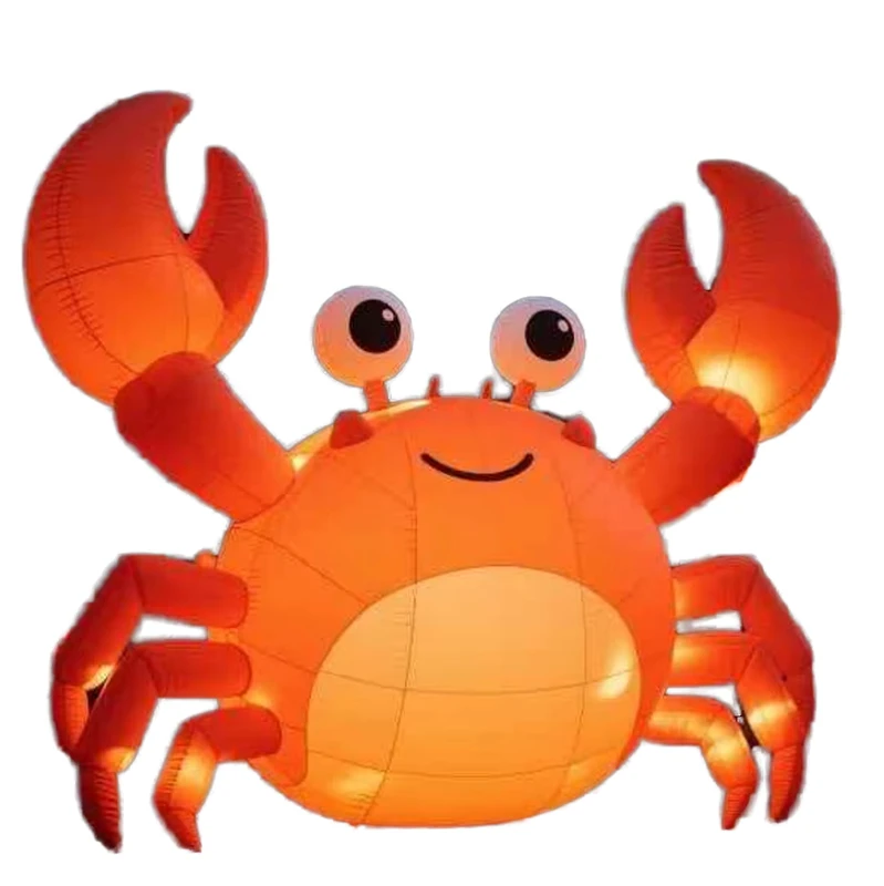 Decoração Inflável de Caranguejo para Restaurante de Frutos do Mar - Promoção ao Ar Livre com Animais Marinhos Infláveis Caranguejo de Desenho Animado