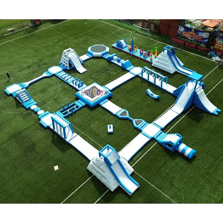 Taman Air Inflatable Raksasa Komersial Sea Lake untuk Dewasa, Permainan Terapung, Kapasitas 1000D PVC >500kg, >10 Penumpang, 5 Tahun