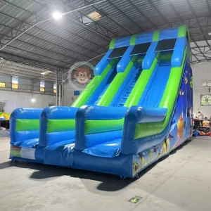 Sea Theme Blue Inflatable Slide Play Commercial Kids Party Inflatable Dry Slide Toys